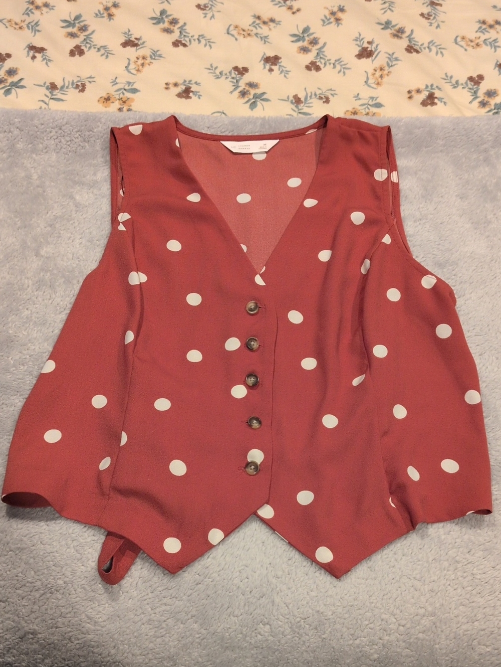 Lauren Conrad Rust Polka Dot Vest Top Size Medium